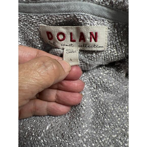 Anthropologie Dolan Short Jacket Size Large Left Coast Gray Metallic Full Zip - Picture 5 of 7